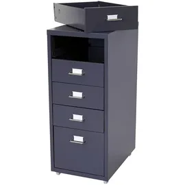 Proregal Rollcontainer Housten 69x28x41cm 5 Schubladen Dunkelgrau