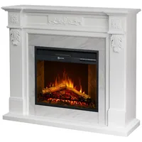 Divina Fire TRUMAN Elektrokamin, Standkamin, weißer Marmoreffekt, L121 x T38 x H108