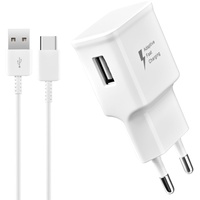 ConnBull Samsung Ladegerät mit USB C Ladekabel, 15W Ladeadapter für Samsung Galaxy A14 5G/A13/A12/A23/S10/S9/S8/S7/S6, Ersatz-Original Schnellladegerät, Weiß