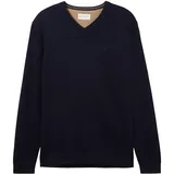 Tom Tailor V-Ausschnitt-Pullover Blau S