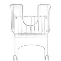 Intirilife Bügeleisenhalter Bügelbretthalter aus Edelstahl in Weiß - 20.3 x 13.5 x 30 cm - Zum Bohren inkl. Schrauben und Dübel