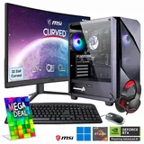 Hyrican Gaming-PC Striker SET2490 7374 - AMD Ryzen 7 5700X 32 GB RAM | 1 TB SSD | NVIDIA RTX 4060 + MSI G32C4 E2 - 32"
