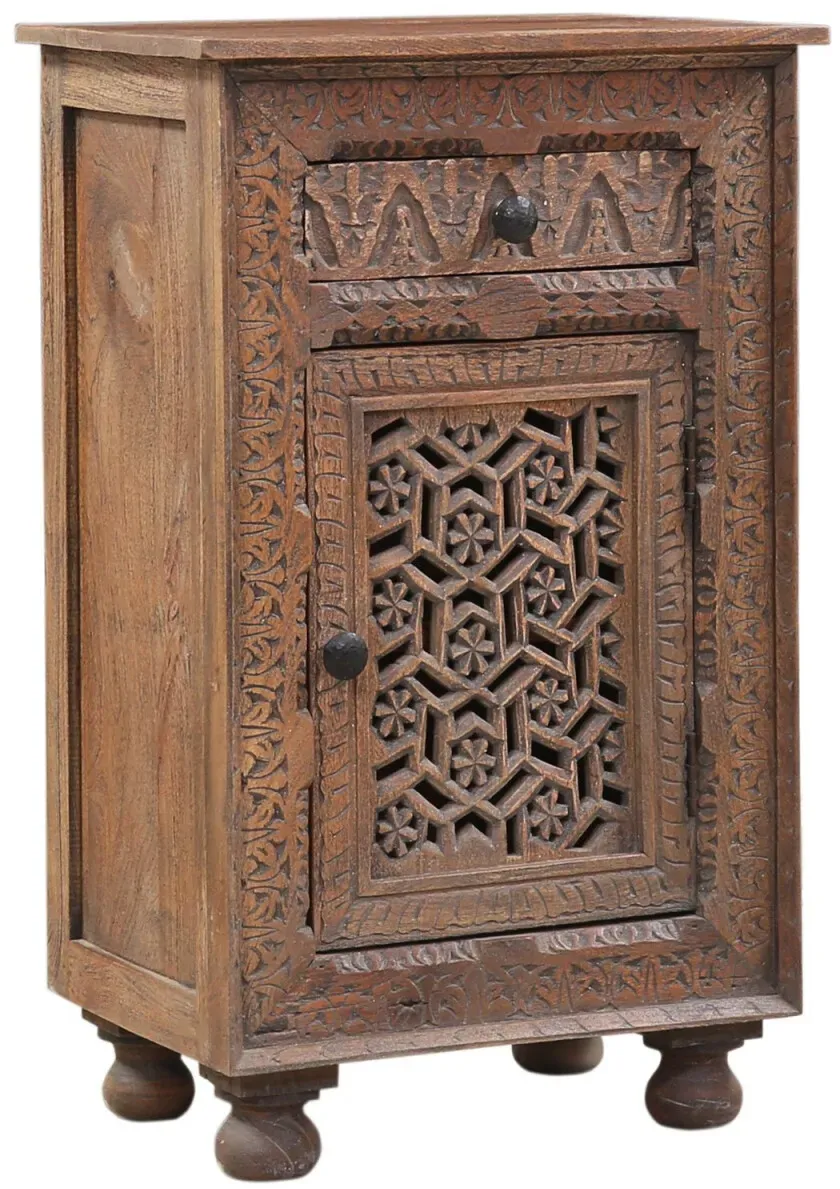 Orientalische Vintage Nachttisch Beistelltisch Nachtschrank Pedro 90cm