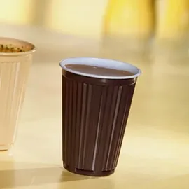 Papstar 3000 Thermo-Automatenbecher, PS 0,18 l Ø 7,03 cm · 9 cm braun/weiss