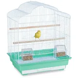 Relaxdays Vogelkäfig mit Zubehör Hellblau,Türkis