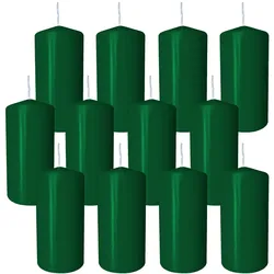 GASTRO 12 Stumpen Kerzen 60x120mm dunkelgrün