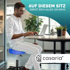 CASARIA Rollhocker Kunstleder Blau
