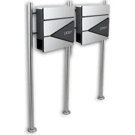 BITUXX Design Doppelstandbriefkasten 16778 Graphit inkl. Zeitungsfach