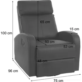 MCW Fernsehsessel MCW-A54 Premium, Relaxsessel Schaukelstuhl Wippfunktion, drehbar ~ Kunstleder schwarz