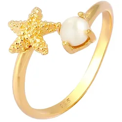 Elli Offen Verstellbar Seestern Perle 925 Silber Ringe   Damen 