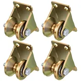 4 Stück Umlenkrolle Seilwinde, Umlenkrolle Stahlseil, Seilrolle Umlenkrollen für Seil, 6mm V-Nut Seilrolle mit Kugellager, Seilrollen Schwerlastrollen für Drahtseile Rolltore Flaschenzugsystem