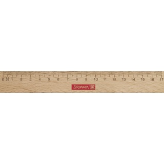 Brunnen 104974017 Lineal / Holzlineal (für Schule und Büro 17 cm, Buchenholz mit Metalleinlage)