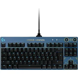 Logitech G PRO Mechanische Gaming-Tastatur - Portabel und ohne Nummernblock, Abnehmbares USB-Kabel, LIGHTSYNC RGB beleuchtete Tasten, Offizielle League of Legends Edition