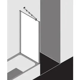 Kermi Filia XP Seitenwand verkürzt auf Badewanne FXUVD08017VPK 80x175cm, silber hochglanz, ESG klar Clean