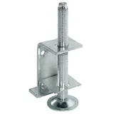 Gedotec Möbelfuss verstellbar Sockel-Höhenversteller Sockel-Füße mit Anschraubwinkel | Verstellschraube M10 x 100 mm | Tragkraft 130 kg | Verstellfüße Stahl verzinkt | 1 Stück - Schrank-Fuß mit Winkel