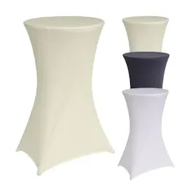 Baumarktplus Stehtischhusse 60 cm Farbe nach Auswahl Husse Partytisch Bistrotisch Stretch Decke beige