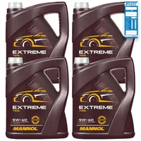 MANNOL 4X 5l MOTORÖL Extreme 5W-40 Motorenöl 20Liter