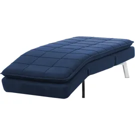 Beliani Chaiselongue Loiret Stoff Marineblau
