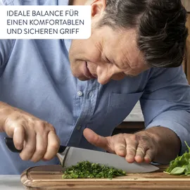 Tefal Jamie Oliver by K267S3 3-teiliges Messerset, Kochmesser, Universalmesser, Schälmesser, hohe Schneideleistung, unverwechselbares Design, widerstandsfähige Klingen, Edelstahl, schwarz