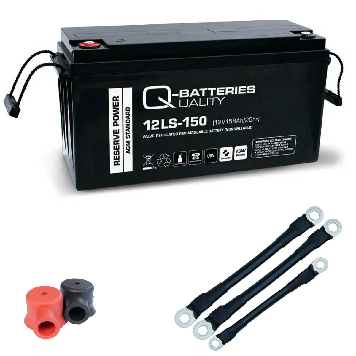 Q-Batteries 216V-Anlage 18 x 12LS-150 für Sicherheitsbeleuchtung Inkl. Zubehör u...