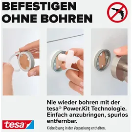 Tesa Moon Seifenspender (Mit Halterung, Edelstahl/Weiß, Matt)