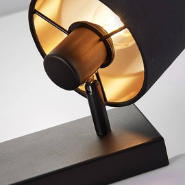 LINDBY Stoff-Deckenlampe Vasilia in Schwarz-Gold, 2-fl.