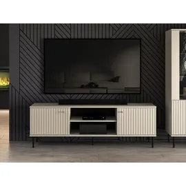 Selsey TV-Lowboard 160x53x40 cm Beige Metall/MDF/Holzwerkstoff