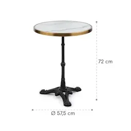 Blumfeldt Patras - Bistro-Tisch, Gartentisch, Deko-Zierkante, Gusseiserner Standfuß, für drinnen und draußen, wasserfest, frostsicher, 57,5 cm ø 72 cm Höhe,
