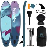 LifeGoods SUP Board Set - Aufblasbare Stand Up Paddling Board - Komplettes Set inklusive Zubehör und Verstellbares Padel - Geeignet für Anfänger und Fortgeschrittene - Bis 100KG - 320x81cm