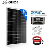 100W Monokristalline Solarpanel set Solarmodul Photovoltaik mit Montage PV halterung für RV, Dächern, Balkonkraftwerken und Booten