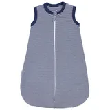 TupTam Sommerschlafsack Baby – Leichter Schlafsack Baby Sommer 0.5 TOG aus Baumwolle, OEKO-TEX zertifiziert, Unisex, Farbe: Streifenmuster Dunkelblau, Größe: 74-80 - 74-80