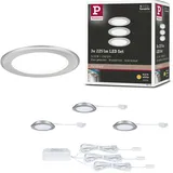 Paulmann 93116 LED Möbeleinbauleuchten 3er-Set 65mm 3x2,5W 3x180lm 230/12V 3000K Eisen gebürstet