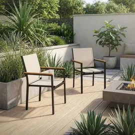 ML-Design Gartenstuhl 56 x 85,5 x 53 cm beige 6 St.