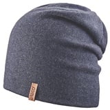 Areco Strickmütze Long-Beanie leicht, warm & weich aus Kaschmir-Mix blau