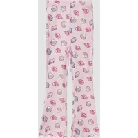 s.Oliver Gerippte Leggings mit Flared Leg und All-over-Print - pink - 116