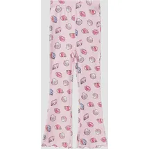 s.Oliver Gerippte Leggings mit Flared Leg und All-over-Print - pink - 116