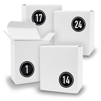 Adventskalender zum Füllen 24x Quader WEISS + Sticker V07 Z08 - Weiß