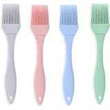 4 Stück Silikonpinsel,Backpinsel Silikon,Grill Küche Pinsel,Backen Silicone Brush,Grillpinsel Küchenpinsel Basting,Hitzebeständig ölpinsel Baking,Kitchen Kochpinsel Kuchenpinsel,Pastry Backpinsel-set