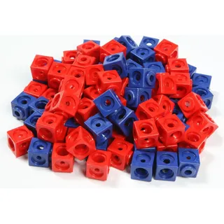 Handelsagentur Sieboldt 100 Steckwürfel rot/blau 1,7 cm