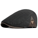 Sporty Flat Cap Flat Cap Klassik Schirmmütze mit Schirm Schiebermütze schwarz