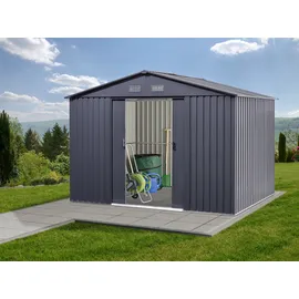 Floraworld Gartengerätehaus mit Satteldach 2,38 x 3,01 x 2,14 m anthrazit