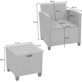 Mendler HWC-E95 Lounge-Set grau