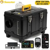 ToolBox - Diesel-Luftheizung Standheizung - 8 kW - 12V/24V & 220V AC - Bluetooth App, LCD & Fernbedienung - Thermostat & Timer - 20–25 m2 - Weiß - Weiß