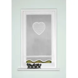 Türvorhang HOME WOHNIDEEN "CORAZON" Gr. 1, weiß, B:40cm H:80cm, Polyester, Gardinen, Tür-und Fensterbehang, Batist, bestickt