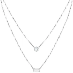 Elli PREMIUM Elli PREMIUM Halskette Layer Rechteck Geo Topas Edelstein 925er Silber Ketten   Damen 