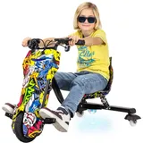 Actionbikes Motors Elektro-Drift-Trike 360, Drift-Scooter für Kinder, 250 Watt, 36 Volt, bis zu 15km/h, LED-Beleuchtung (Gelb Graffiti)