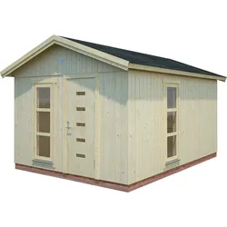 Gartenhaus PALMAKO "Nordic Haus Ly", beige (naturbelassen), Fußboden im Gartenhaus, ohne Dacheindeckung, Holzwerkstoff, Gartenhäuser, inklusive Fußboden