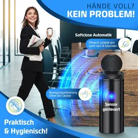 Kesser KESSER® Automatik Sensor Mülleimer Abfalleimer Abfall EDELSTAHL Papierkorb