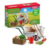 SCHLEICH Farm World | Bauernhof Zubehör Set 42610 | Set inkl. Schubkarre, Heugabel, Milchkanne, Eimer, Korb & Futter | für Pferde Tiere | Bauernhof Spielzeug ab 3 Jahre | 11 Teile