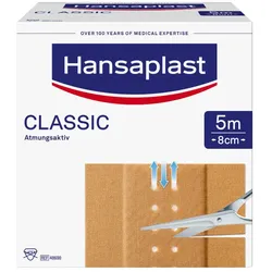 Hansaplast CLASSIC Atmungsaktiv 8cm x 5m + 20% Rabatt* 1 St Pflaster